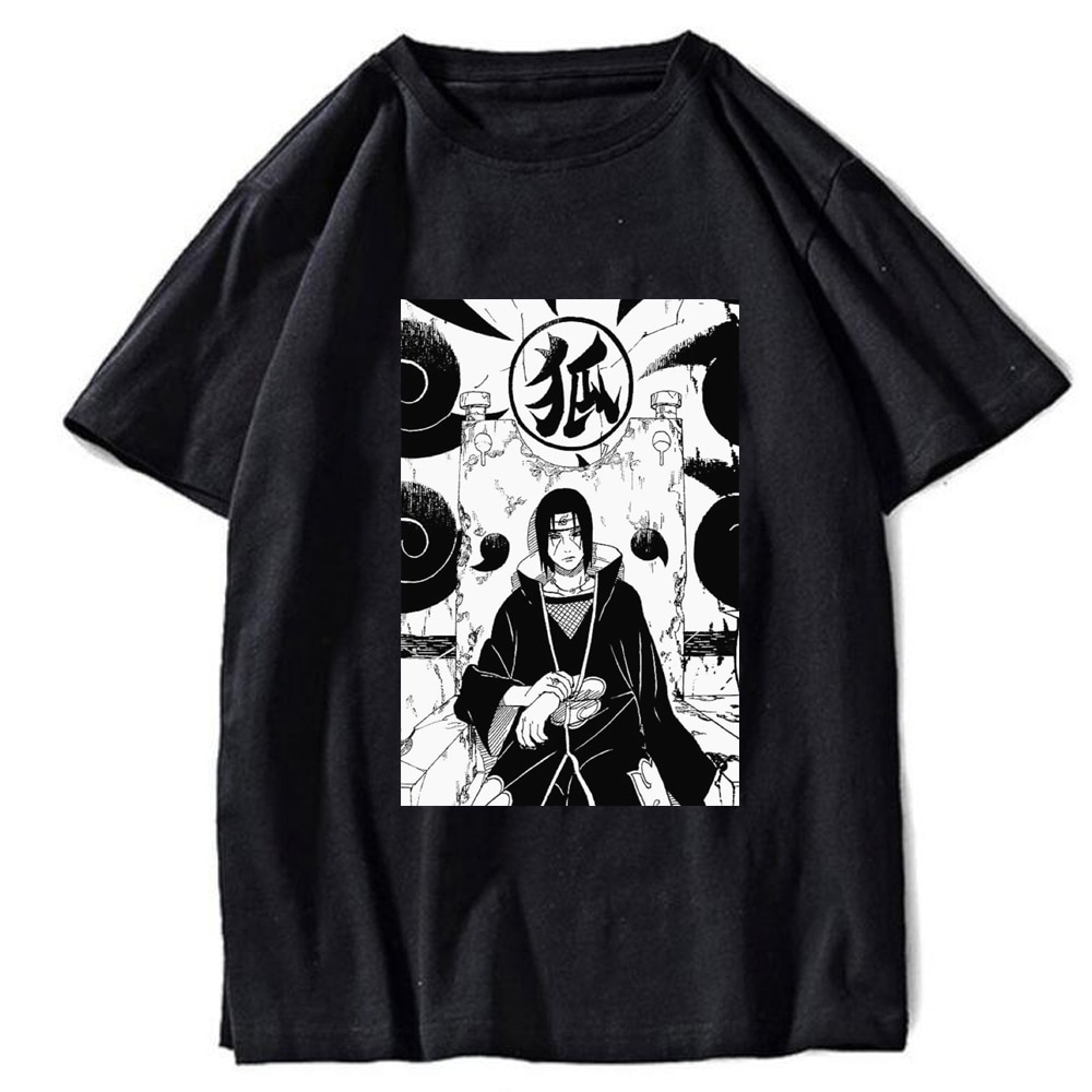 2020 Hip Hop T Shirt Japanese Harajuku anime itachi T Shirt Streetwear Summer Tops Tees Cotton - Itachi Shop
